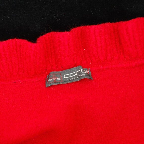 Corti Red Ruffled Wool Cape  - Italy - Picture 6 of 6